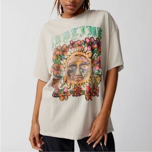 UO Sublime Oversized T-Shirt Dress What I Got  Floral Song Titles Back Shirt